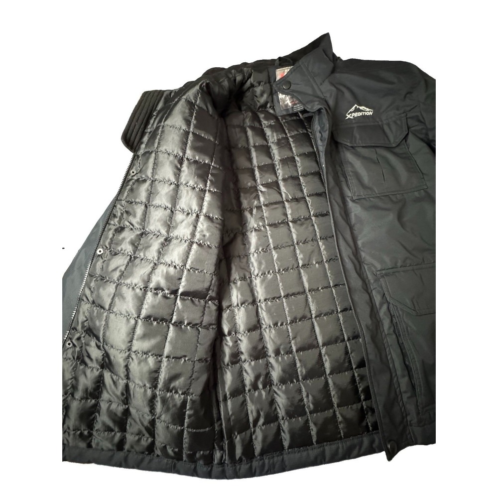 Xpedition Mens Winter Jacket Black Ripstop Quilted Puffer Coat Cargo Pockets XL - Picture 5 of 12